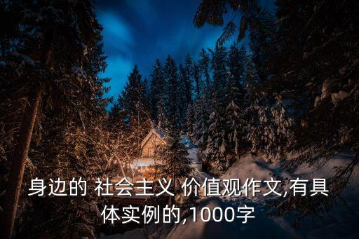身边的 社会主义 价值观作文,有具体实例的,1000字