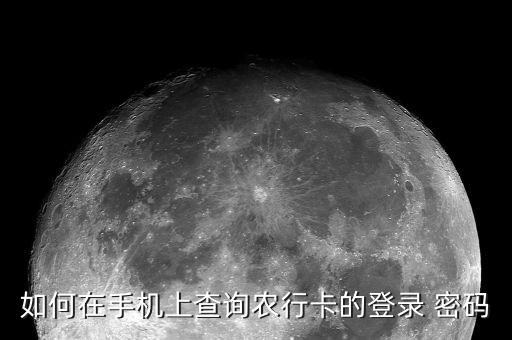 如何在手机上查询农行卡的登录 密码