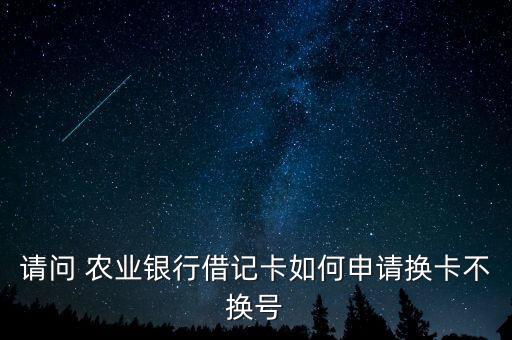 请问 农业银行借记卡如何申请换卡不换号