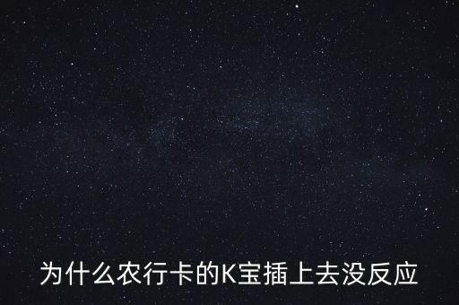 农业银行k宝怎么没用