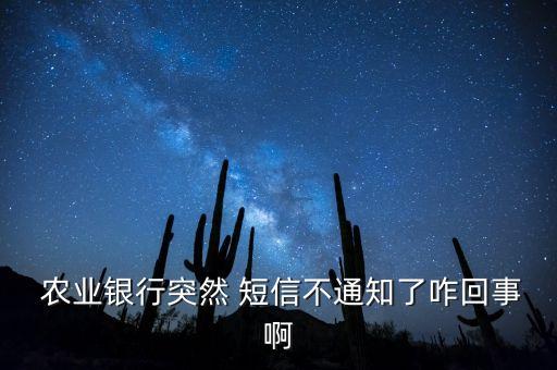  农业银行突然 短信不通知了咋回事啊