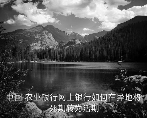 中国 农业银行网上银行如何在异地将 死期转为活期
