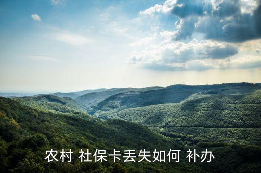 深圳农业社保卡怎么补办,农业社保卡丢了可以补办邮政的吗