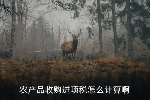 农产品收购进项税怎么计算啊