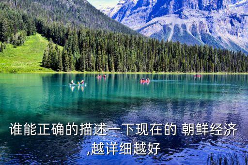 谁能正确的描述一下现在的 朝鲜经济,越详细越好