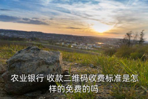  农业银行 收款二维码收费标准是怎样的免费的吗