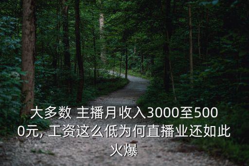 大多数 主播月收入3000至5000元, 工资这么低为何直播业还如此火爆