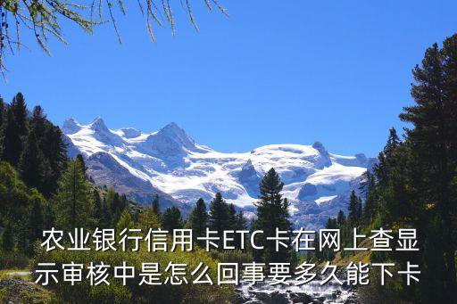 农业银行etc怎么查进度