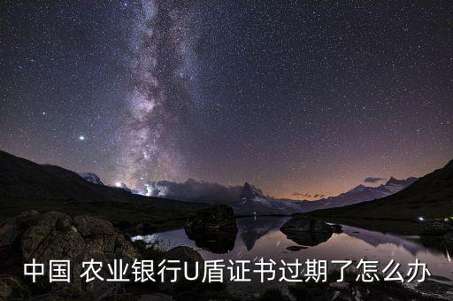中国 农业银行U盾证书过期了怎么办