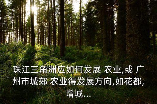 珠江三角洲应如何发展 农业,或 广州市城郊 农业得发展方向,如花都,增城...