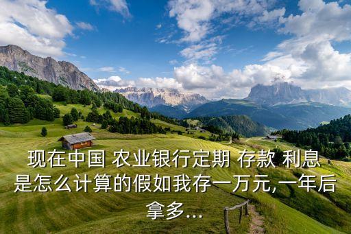 现在中国 农业银行定期 存款 利息是怎么计算的假如我存一万元,一年后拿多...