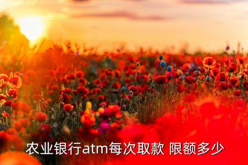  农业银行atm每次取款 限额多少