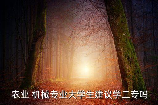  农业 机械专业大学生建议学二专吗