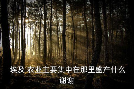  埃及 农业主要集中在那里盛产什么谢谢