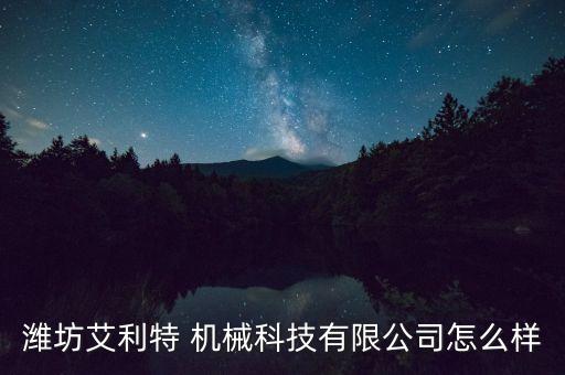 潍坊艾利特 机械科技有限公司怎么样