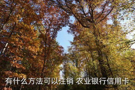 有什么方法可以注销 农业银行信用卡