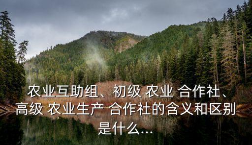 怎么理解农业合作社,农业合作社怎么查询?