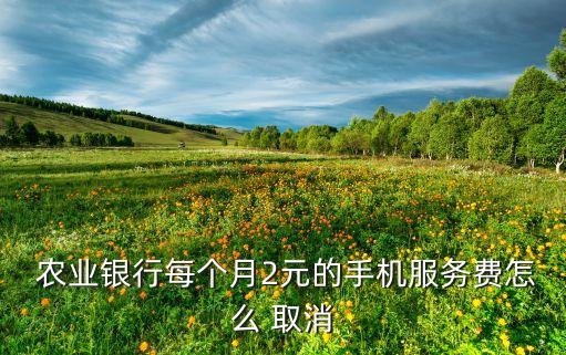 怎么取消农业银行短信费用,农业银行短信通知如何取消