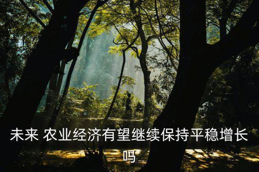 未来 农业经济有望继续保持平稳增长吗