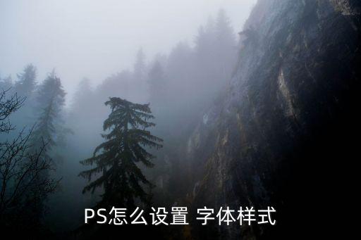 PS怎么设置 字体样式