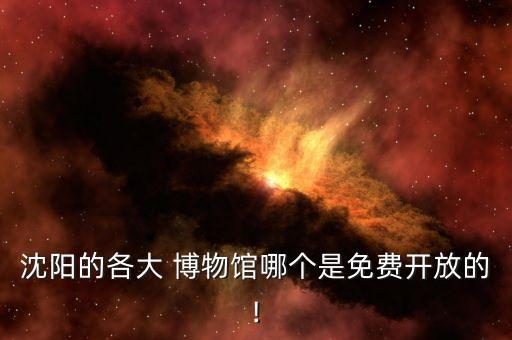 沈阳的各大 博物馆哪个是免费开放的!