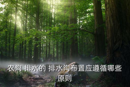 什么农业需要排水,排水需要什么材料