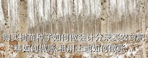 购买树苗种子如何做会计分录买农药肥料如何做账.租用土地如何做账...
