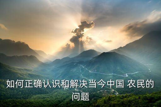农民怎么看待现代农业问题
