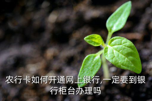 农行卡如何开通网上银行,一定要到银行柜台办理吗