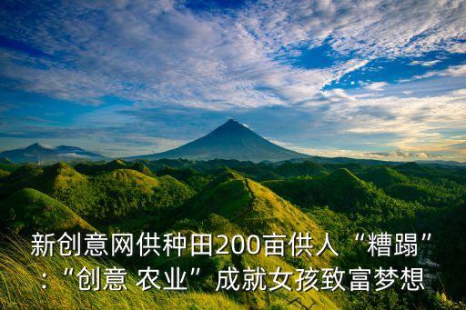 新创意网供种田200亩供人“糟蹋”:“创意 农业”成就女孩致富梦想