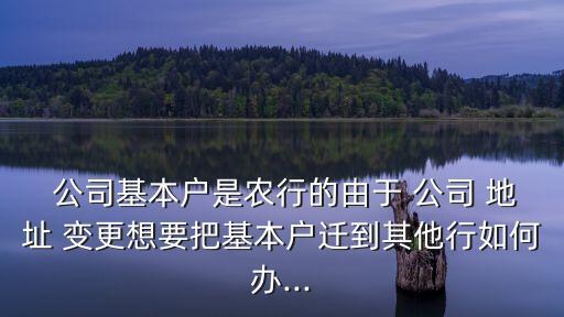 农业银行怎么变更公司地址