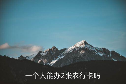 两张农业银行卡怎么用,一个人可以办两张农业银行卡吗