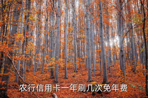农行信用卡一年刷几次免年费