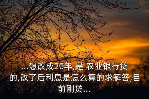 农业银行改利率怎么改