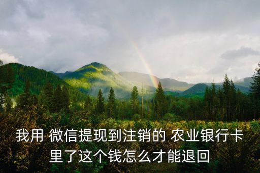 农业银行微信账户怎么退