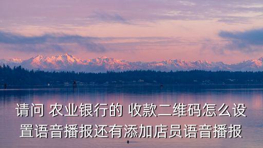 农业银行收款码怎么用