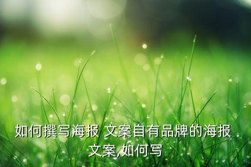 如何撰写海报 文案自有品牌的海报 文案,如何写