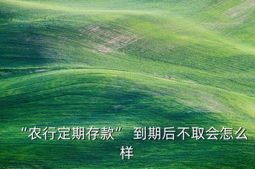 农业银行存钱到期怎么办