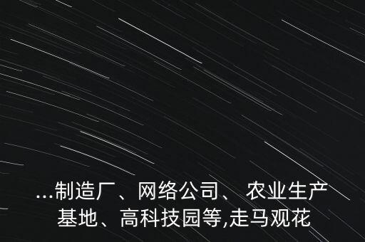 ...制造厂、网络公司、 农业生产 基地、高科技园等,走马观花