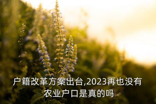 农业非农业什么时候取消,取消农业和非农业的省份有哪些