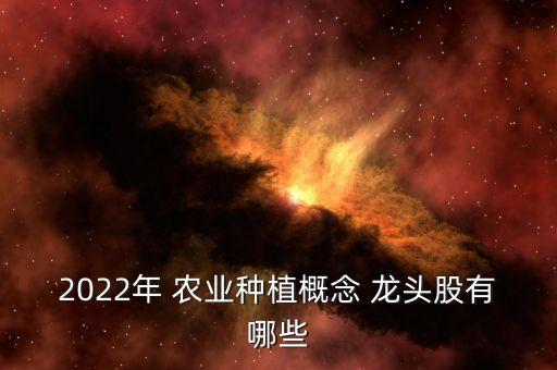 2022年 农业种植概念 龙头股有哪些