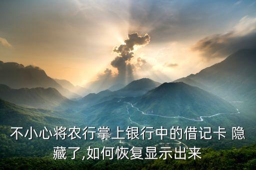农业银行app怎么隐藏交易