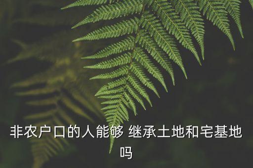 非农业怎么继承农田