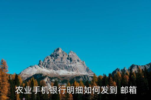  农业手机银行明细如何发到 邮箱