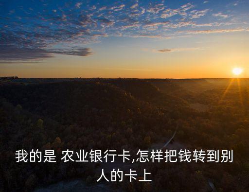 农业银行钱怎么转