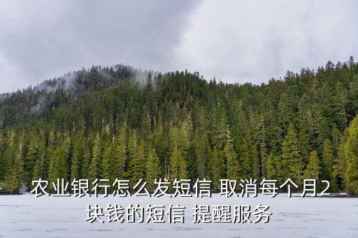 农业银行支付提醒怎么取消