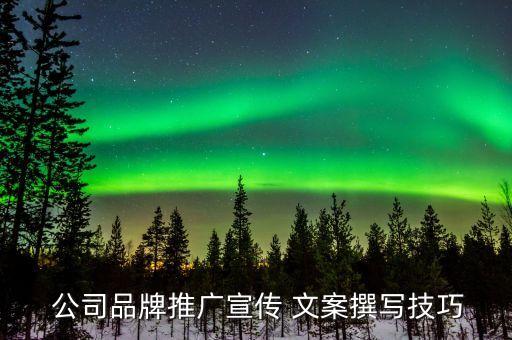  公司品牌推广宣传 文案撰写技巧
