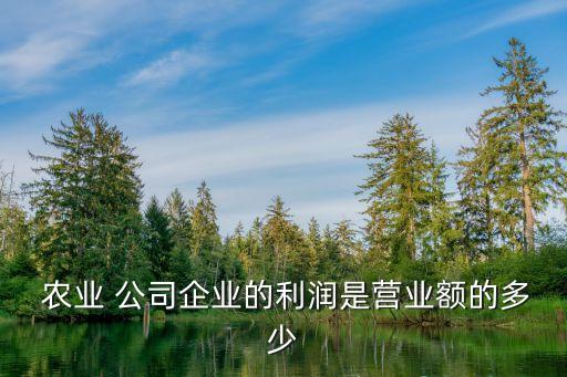 农业公司年度销售额怎么算