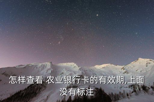 农业银行怎么查办卡日期
