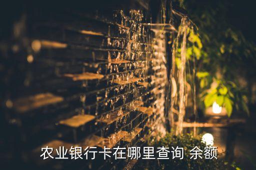 农业银行怎么查到余额